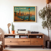 Charm City Harbor Travel Poster Art Print