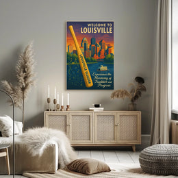 Welcome To Louisville Scenic Cityscape Art Inspiration Decor Lovers Wanderlust Souls Wall Art Poster