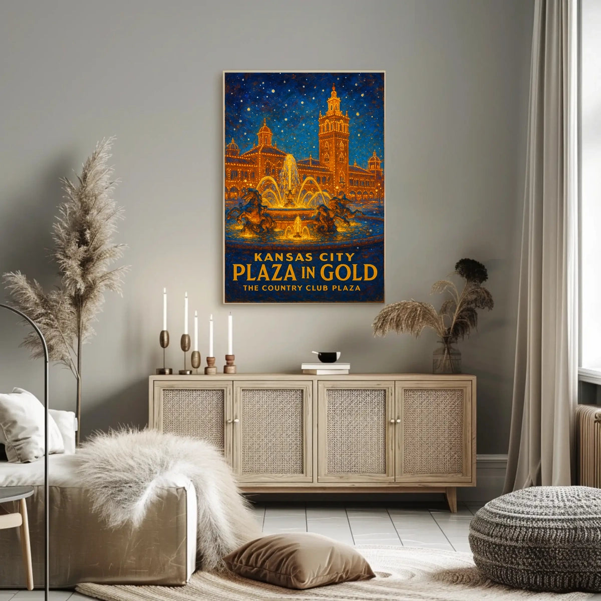 Kansas City Plaza In Gold Poster