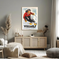 Skiing in Villars, Switzerland Poster