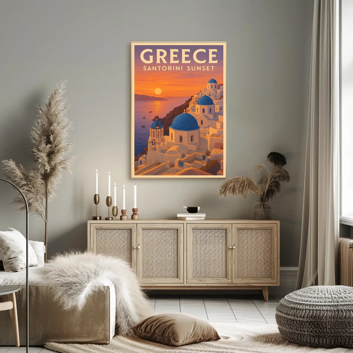 Santorini Sunset Poster