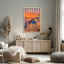 Santorini Sunset Poster