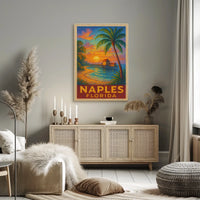 Naples Florida Sunset Poster Wall Art 18x24 Coastal Decor