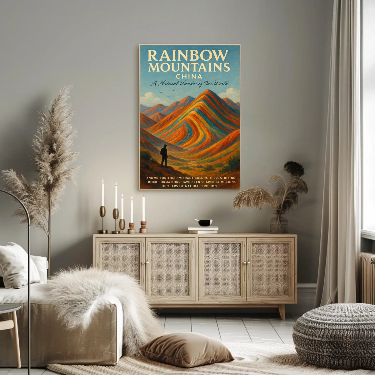 Rainbow Mountains Of China Poster