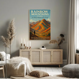 Rainbow Mountains Of China Poster
