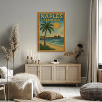 Naples Florida Poster Coastal Beach Wall Art Home Decor