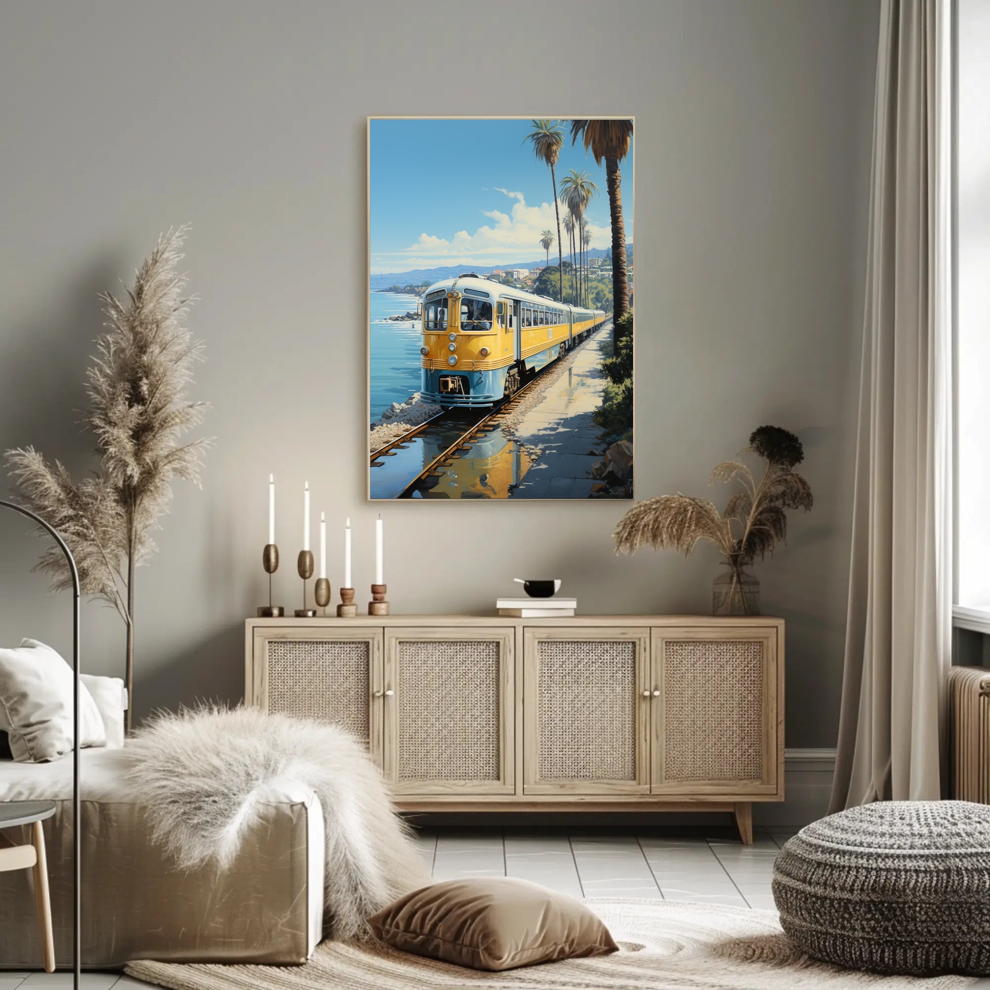 Coastal Train Journey Poster