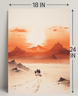 Desert Journey At Sunset Poster