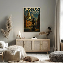 Boston Freedom Trail Vintage Souvenir Map Poster