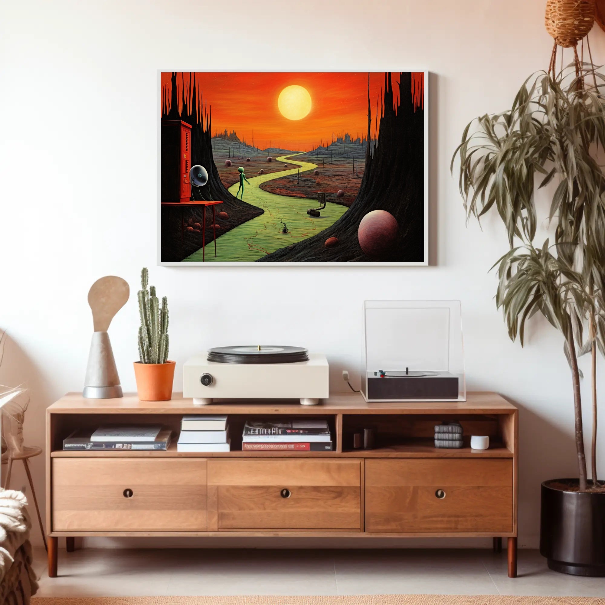 Surreal Alien Landscape Poster in Futuristic Sci-Fi Category