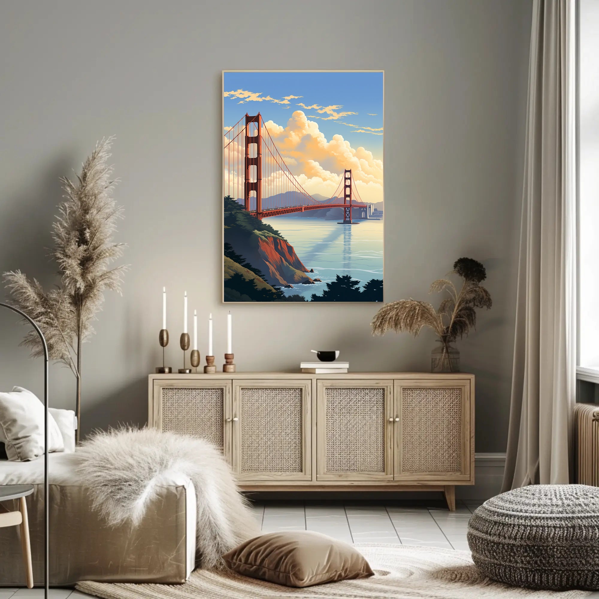 Golden Gate Bridge At Sunset Poster