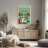 Scenic Ha Long Bay Vintage Travel Artwork Poster