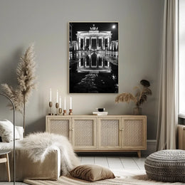 Brandenburg Gate Berlin Night Photorealistic Poster Print