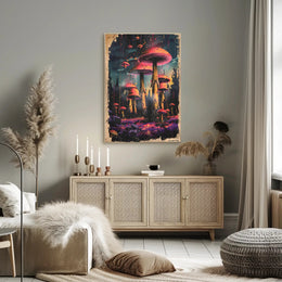 Enchanted Mushroom Forest Art Print Poster for Home Decor PosterGoat