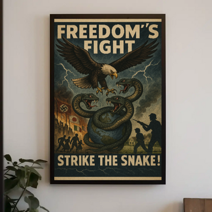 Freedom's Fight WWII Propaganda Poster