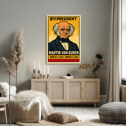 Martin Van Buren 8th President of the United States Inked Comic Style Poster