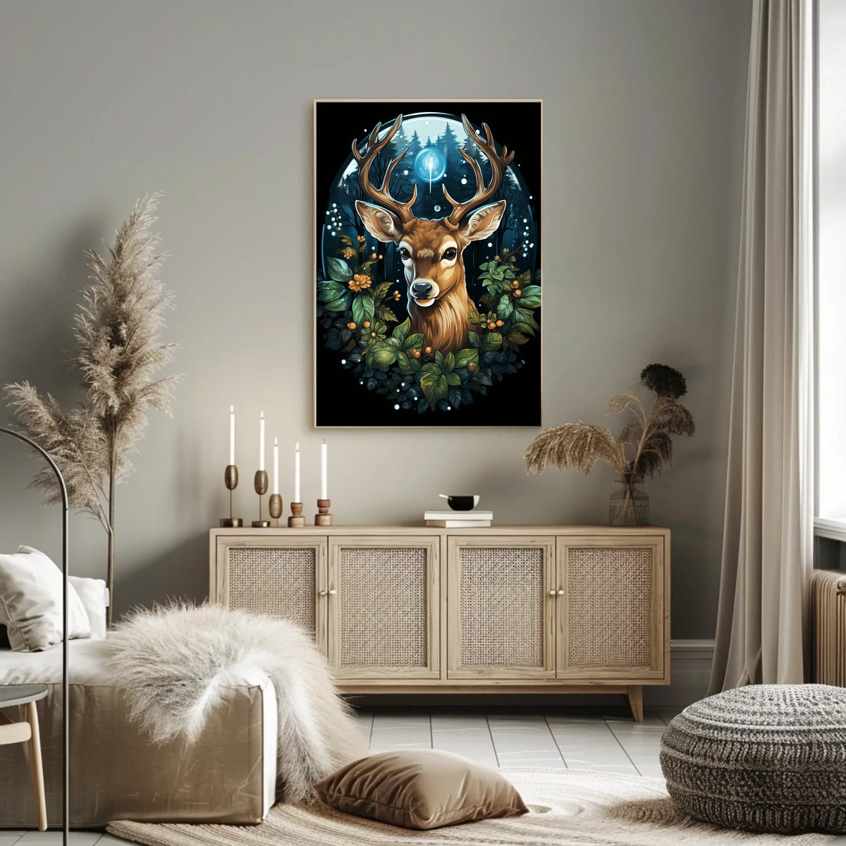 Enchanted Forest Deer Poster