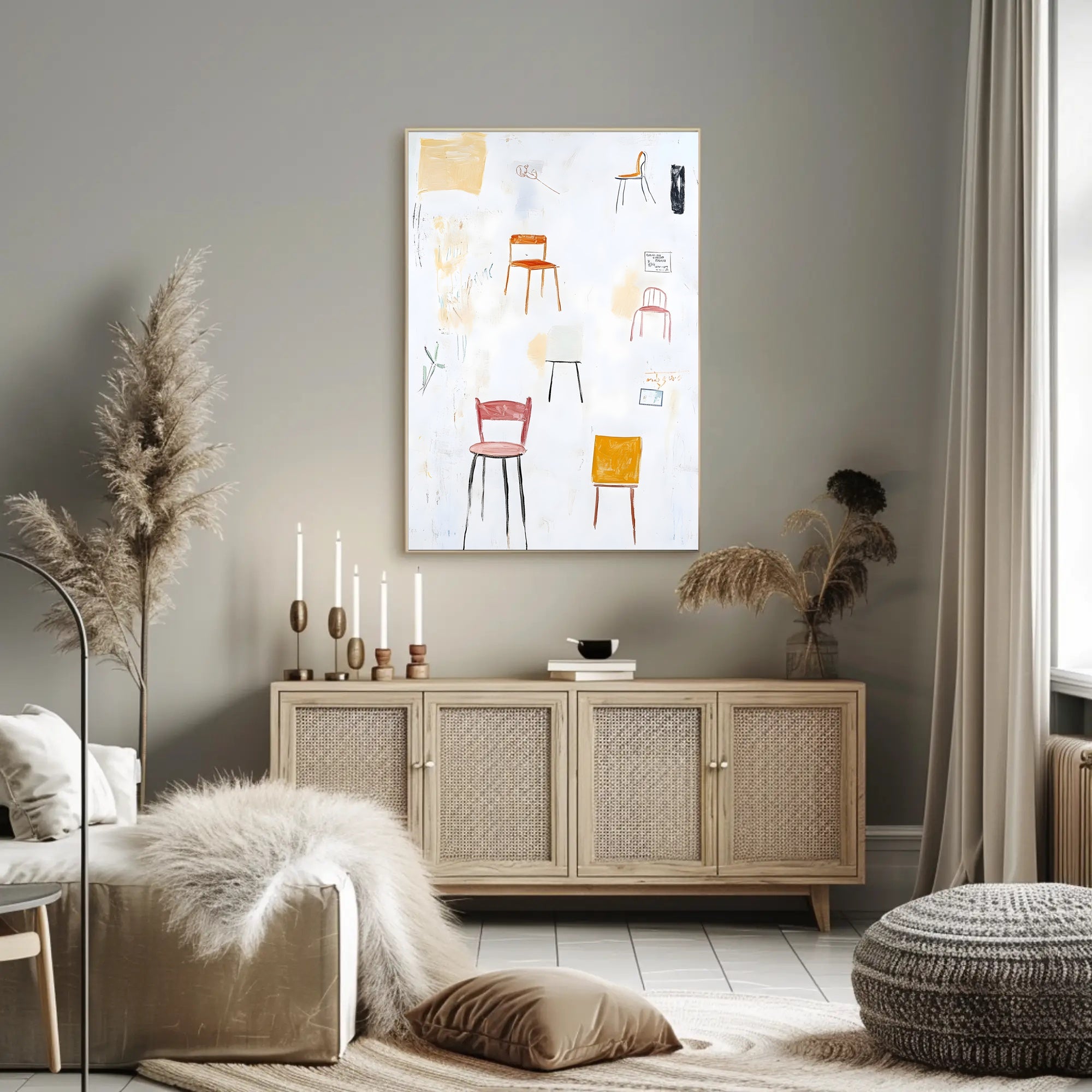 Abstract Chair Study Poster Modern Art Print Decor