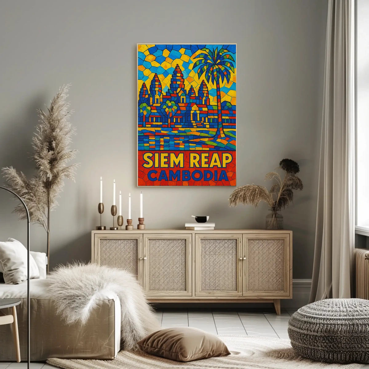 Siem Reap Vibrant Mosaic Poster