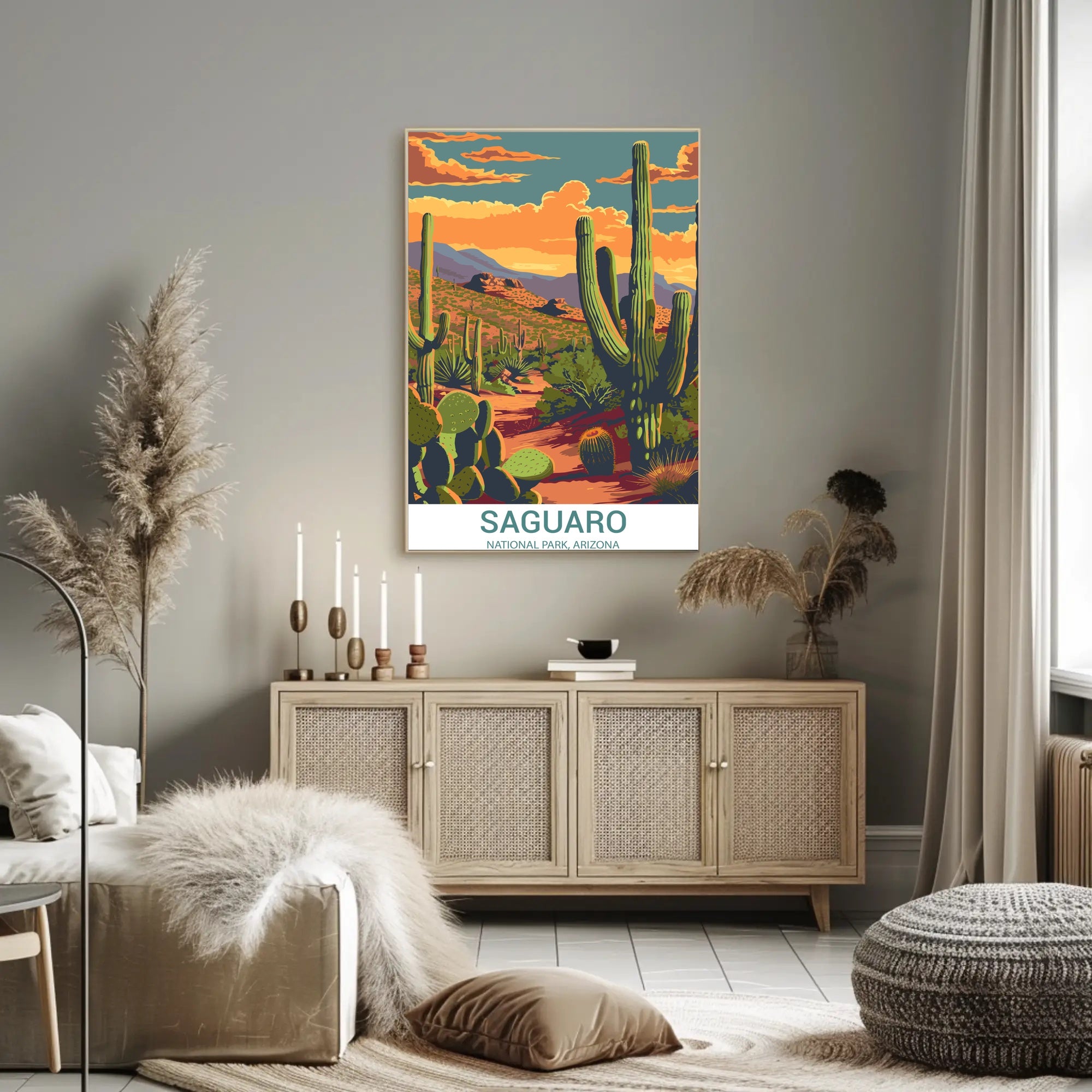Saguaro National Park Adventure Vintage Travel Poster