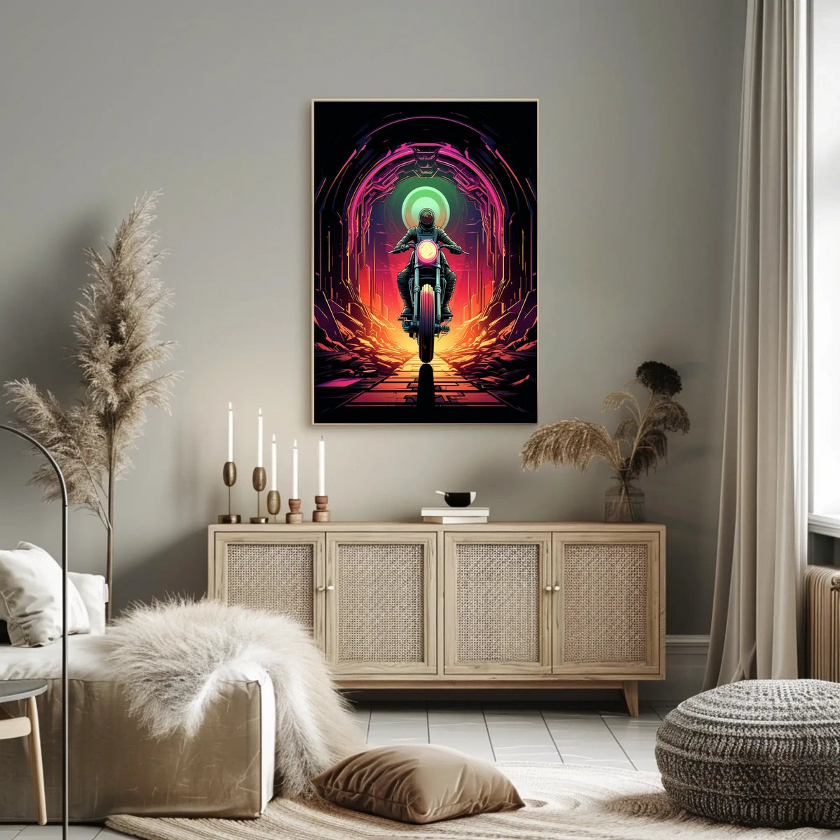 Journey Through the Neon Tunnel Poster