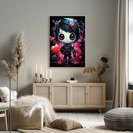 Cute Robotic Heart Poster: Futuristic Love Art