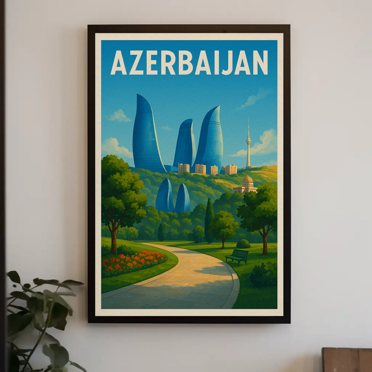 Majestic Azerbaijan Cityscape, Landmarks and Culture Travel Poster