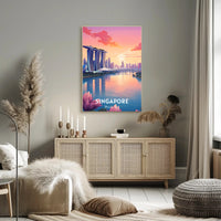 Singapore Sunrise Over Marina Bay Sands Urban or Cityscape Poster