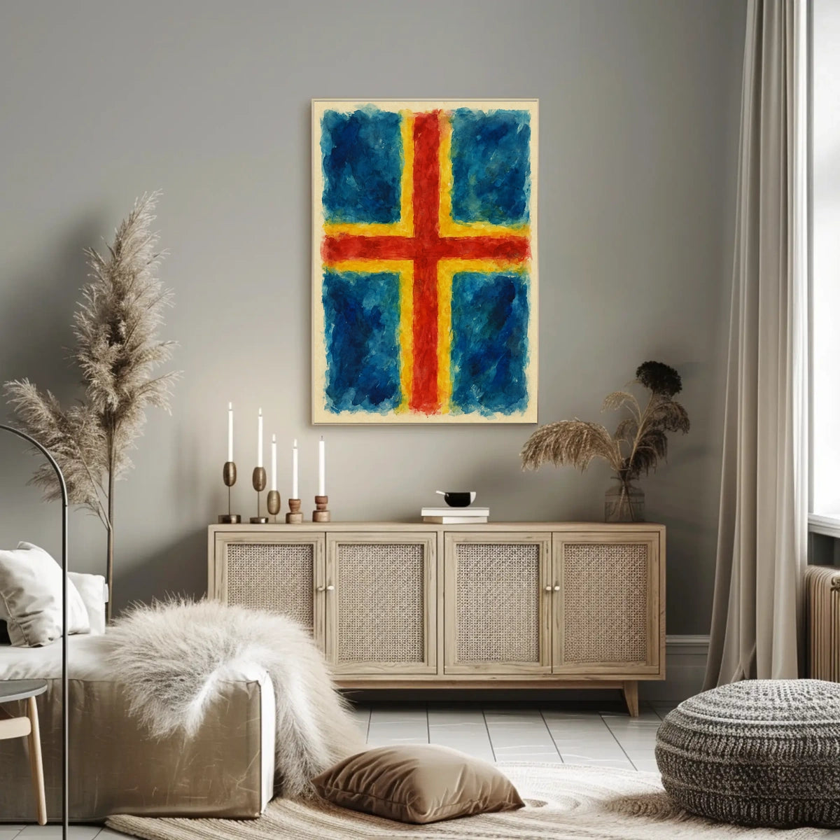Nordic Cross Watercolor Poster