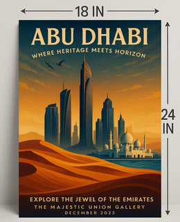 Abu Dhabi Skyline Heritage Cityscape Travel Poster