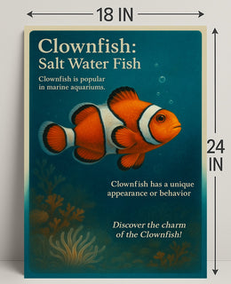 Clownfish Wall Art Print Featuring Marine Charm PosterGoat