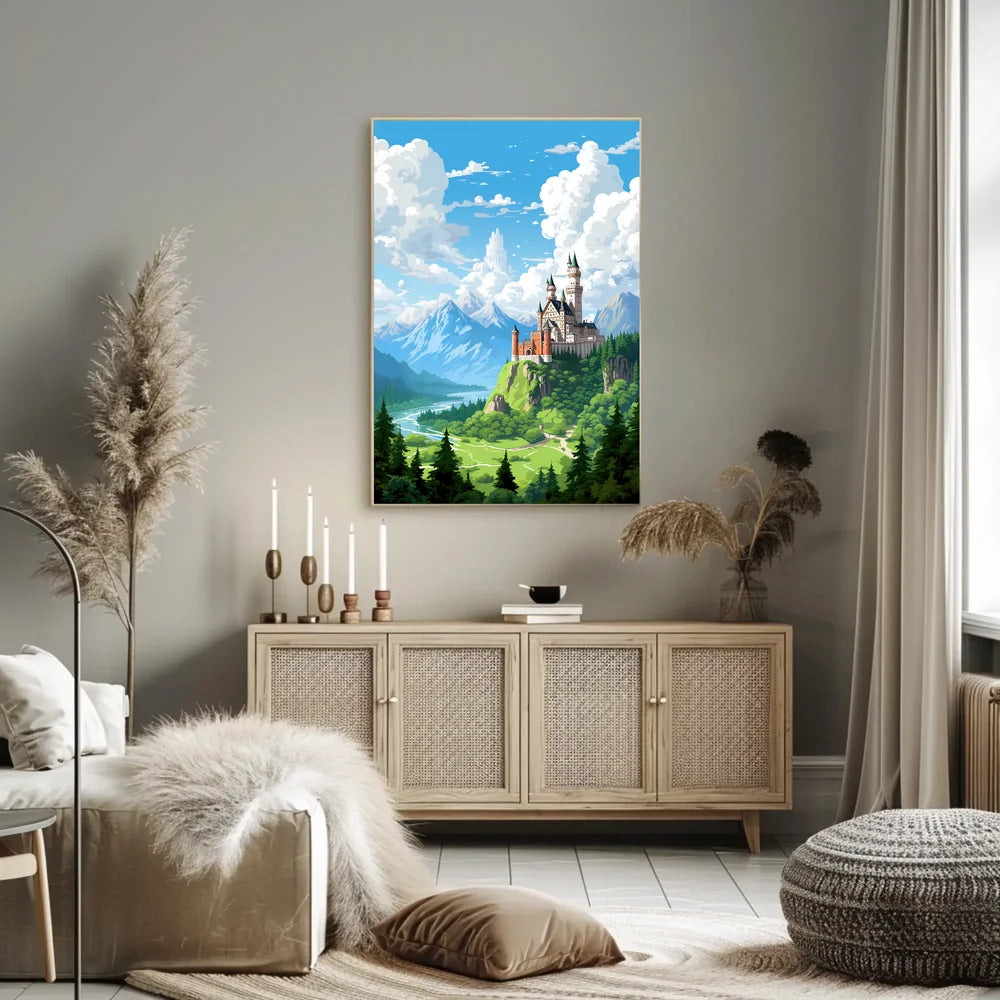 Fantasy Castle Adventure: Whimsical Landscape Art Print