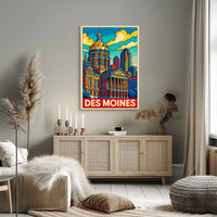 Des Moines Cityscape Poster