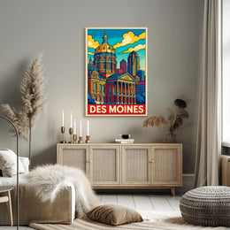 Des Moines Cityscape Poster