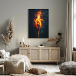Ignite Your Space: Vivid Flames Art Poster