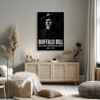 Buffalo Bill Monochrome Portrait for Cultural Heritage Poster