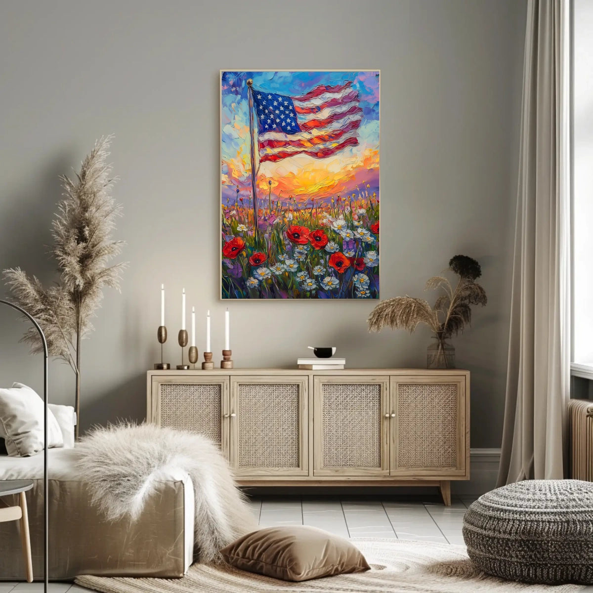 windswept American flag Poster
