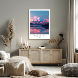 Mount Fuji Tranquil Reflection Travel Poster
