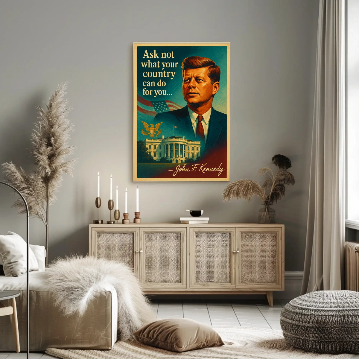 Vintage Patriotic Presidential Quote Poster Wall Art