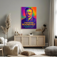 Theodore Roosevelt 26th President of the United States Neon Gradient Overlay Poster