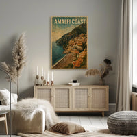 Amalfi Coast Poster Wall Art Seascape Decor for Travel