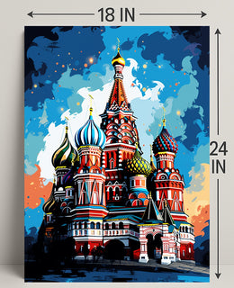 Vibrant Kremlin Illustration Poster