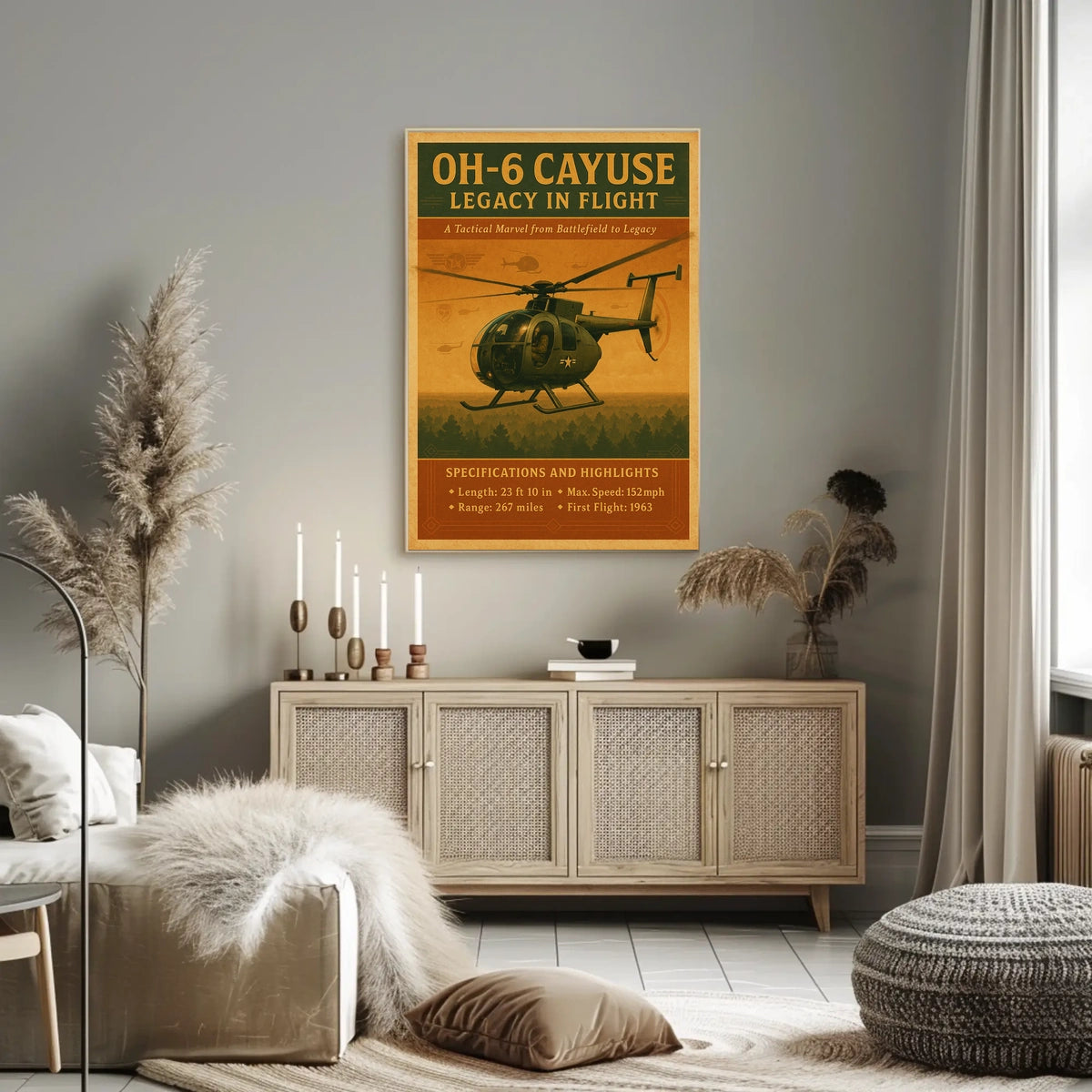 OH-6 Cayuse Legacy in Flight Poster