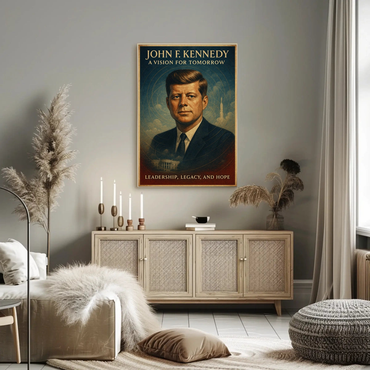 John F. Kennedy Inspirational Vintage Poster Art