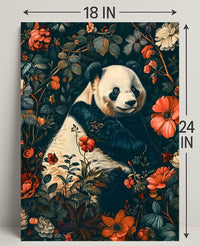 Peaceful Panda in a Botanical Wonderland Animal Poster