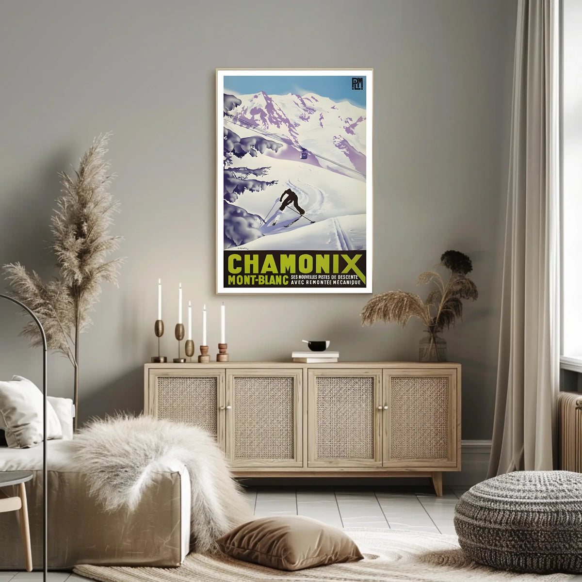 Chamonix Mont-Blanc Ski Poster
