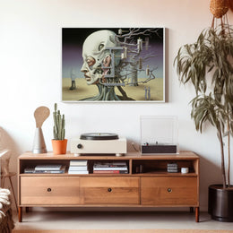 Surrealistic Fusion of Nature and Technology Artistic Poster