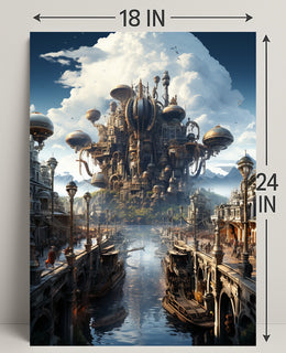 Steampunk Cityscape Poster