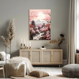 Serene Japanese Cherry Blossoms Travel Poster