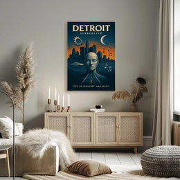 Detroit Heritage Industrial Music Skyline Poster